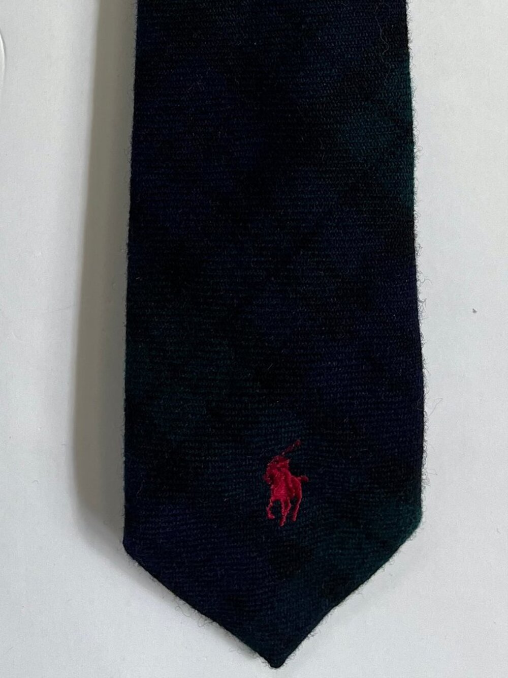 Men's Vintage Ralph Lauren POLO Wool Tartan Neck Tie Hand Made England Preppy